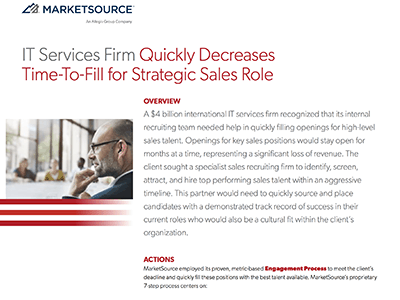 IT Firm Quickly Decreases Time-To-Fill for Strategic Sales Role