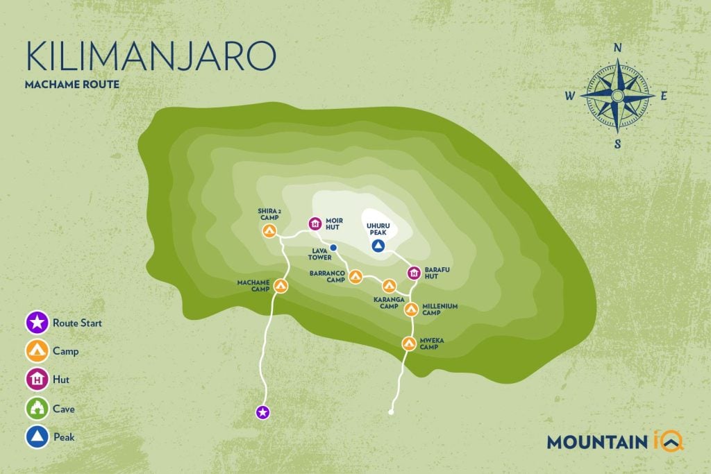 Kilimanjaro routes map