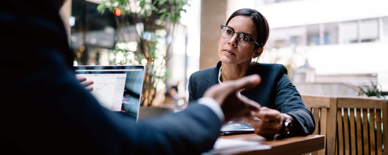 Two business people having a tough conversation