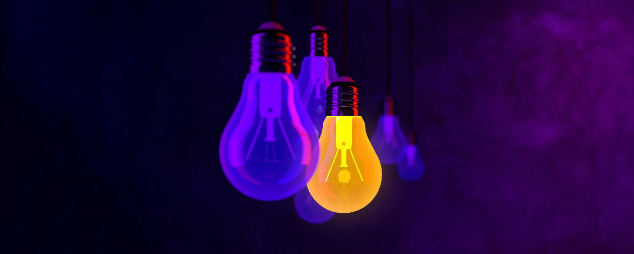 New ideas concept with lightbulbs