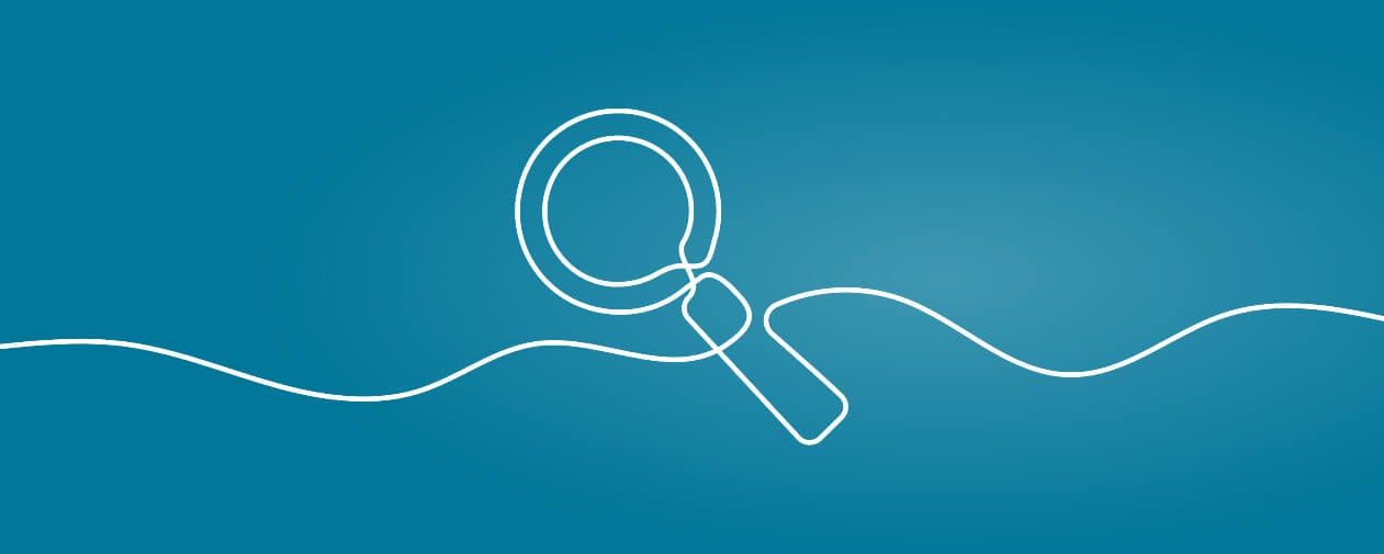Decorative graphic of a magnifying glass
