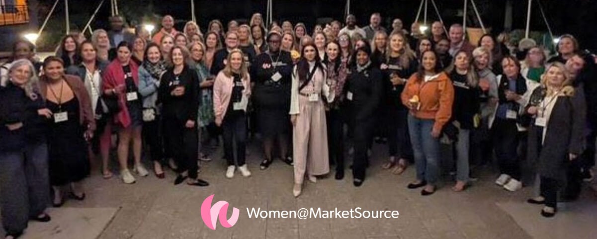 Group photo of the Women's ERG launch in March of 2024, along with the MarketSource executive team