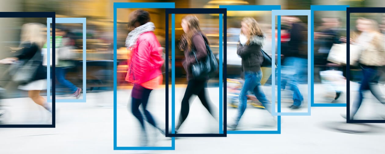 Shoppers walking