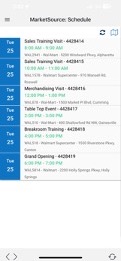 REPfirst app screeshot showing the at-a-glance schedule feature