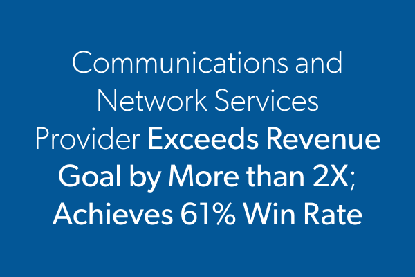 Communications and Network Services Provider Exceeds Revenue Goal by More than 2X; Achieves 61% Win Rate