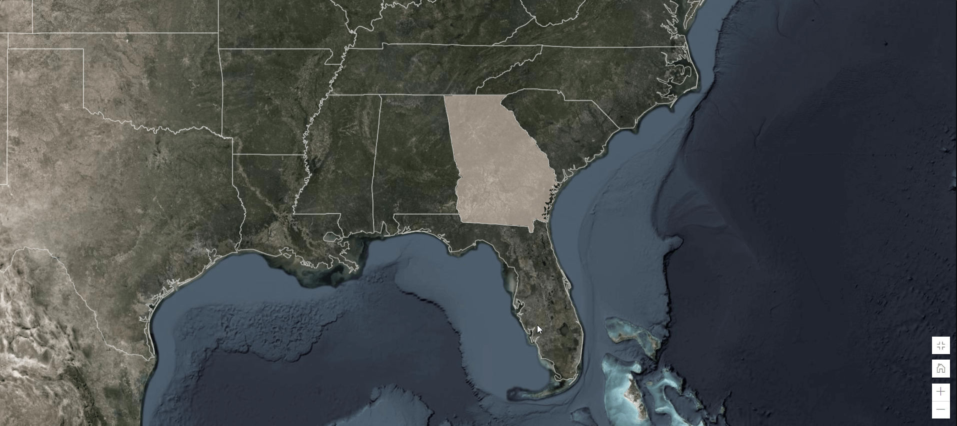 Map of southeastern U.S. with Georgia highlighted