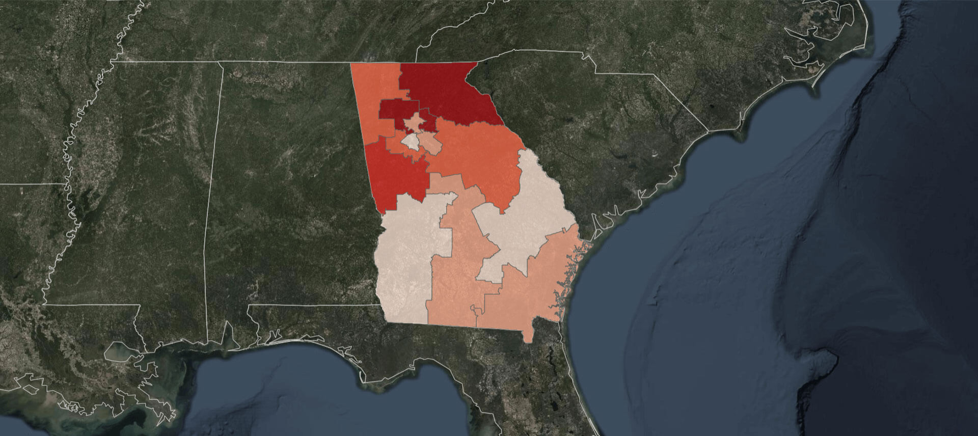 Map highlighting congressional districts is the state of Georgia